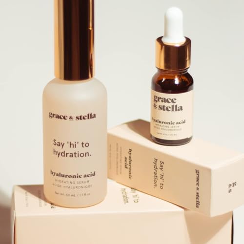 Hyaluronic Acid Serum (10ml) - Vegan - Hyaluronic Acid Serum For Face, Acido Hialuronico to Hydrate and Remove Fine Lines + Wrinkles, Boost Collagen - Say Hi To Hydration by grace and stella — view 6