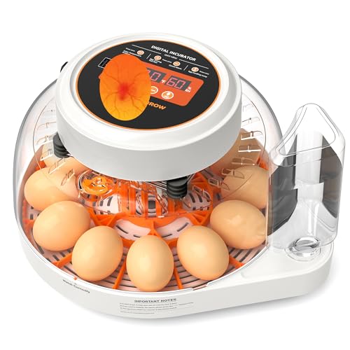 EVERYGROW Incubators for Hatching Eggs, 12 Eggs Smart Incubator with Automatic Egg Turning and Humidity Control, Automatic Water Adding for Hatching Chicken, Duck,Quail Goose [2025 Upgrade]