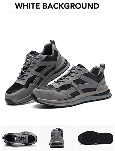 U-lite Indestructible Steel Toe Work Shoes for Men Women, Lightweight Comfortable Safety Sneakers Puncture Proof Breathable Slip-Resistant Working Shoes3