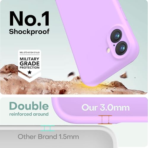 Image of DIZORO Compatible for iPhone 16 Camera Protection Case 6.1, Slim Liquid Silicone 3 Layers Full Covered Soft Gel Rubber Phone Case Protective Cover - Hibiscus