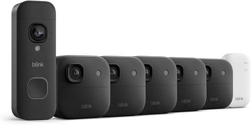Blink Battery Doorbell 2K+ (newest model) and Outdoor 2K+ (newest model) — Wireless smart security, 2K video, enhanced audio. Sync Module Core included - 5 Cameras + Battery Doorbell 2K+ (Black) - 60% off