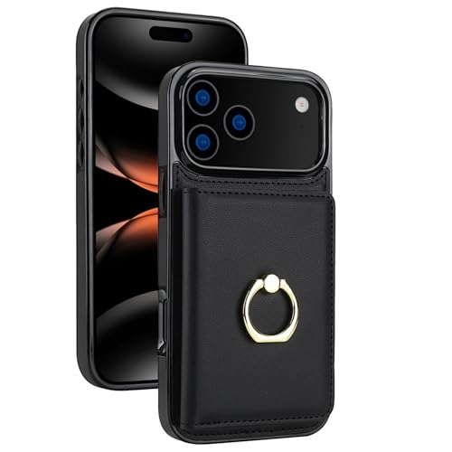 Étui en cuir pour iPhone 17 Pro élégante coque noire finition premium