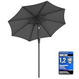 SONGMICS Sonnenschirm 200 cm, UPF 50+, Strandschirm, beidseitig um 30°...