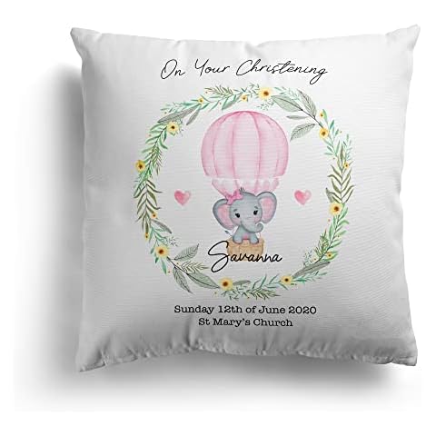 Personalised Christening Day Cushion Pillow Cover