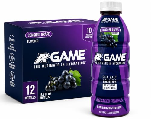 Image of A-GAME Electrolyte Drink, Concord Grape Flavor, 12 Pack