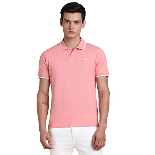 Dennis Lingo Men's Pink Slim Fit Polo T-Shirt