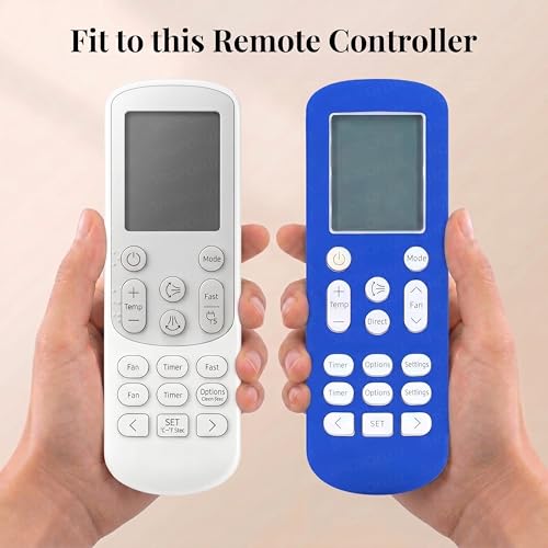 Image of SHOPOFLUX Silicone AC Remote Cover Compatible with Samsung AC Remote Full Wrap Protective Case with Lanyard [Remote NOT Included] (Blue)