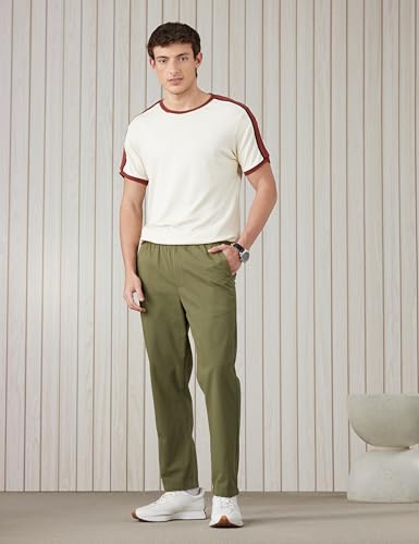 Image of Amazon Brand - Symbol Men's Relaxed Fit Casual Trouser (Elasticated Waistband | 100% Cotton | Available in Plus Sizes)