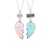 LFYXCW Collier Meilleure Amie pour 2 Fille (2 collier coeur separable amie)