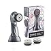 MetroMan Round Trip Facial Cleansing Brush - Waterproof USB Exfoliator - Bi-Directional Rotation - Deep Cleaning Scrubber Brush - Rechargeable Exfoliating Brush - Use with Cleanser (3 Brush Heads)