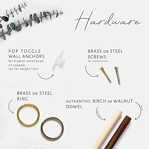 Bathroom Fixture Kit Includes Leather & Wood Toilet Paper Roll Holder, Bath Towel Rail, Leather & Brass Hanging Hand Towel Ring Hook With Gold Hardware, Straps Are Wall Mounted, Accessories Rack #TOP3