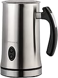 Ovente Electric Double Wall Insulated Non Stick Milk Frother and Steamer Hot & Cold 5 Ounce 10 Ounce...