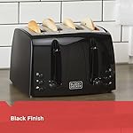 BLACK+DECKER 4-Slice Toaster, TR1410BD, Extra-Wide, 7 Shade Settings, Crumb Trays, Gloss Black - Image 5