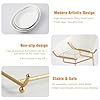 HOMKULA Ceramic Fruit Bowl for Kitchen Counter - 3 Tier Fruit Basket with Metal Stand, Tiered Fruit Stand for Countertop, Snack, Nuts, Cake, Dessert, Cute (Gold, Small) 1 #5