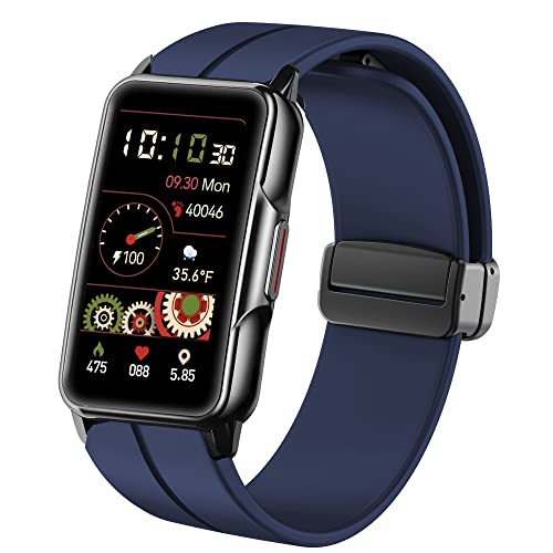 Correa deportiva de silicona azul para reloj 18mm miniatura 1