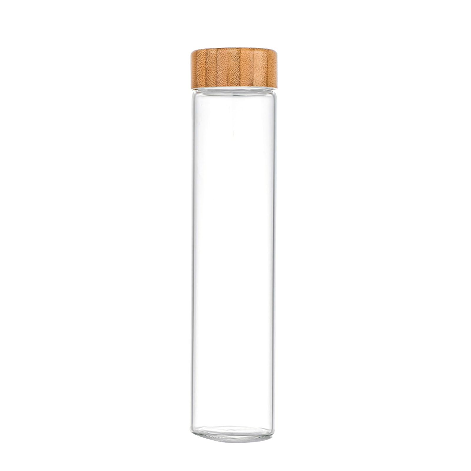 HLTYGWX Set di 24 contenitori Multiuso ermetici in Vetro Robusto con coperchi in bambù, per conservare spezie e condimenti (50 ml)