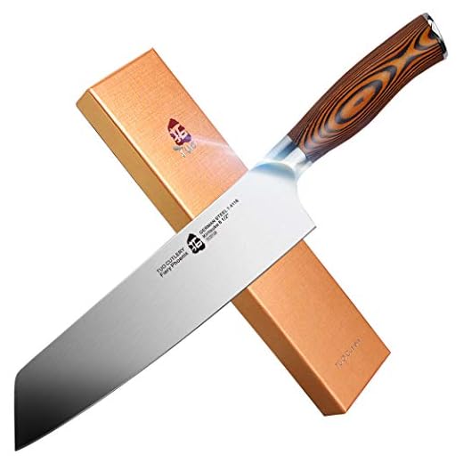 Faca de cozinheiro TUO Kiritsuke – faca japonesa de corte de carne e vegetais de 21,5 cm – Aço inoxidável alemão – Faca de cozinha Pro Chefs com cabo ergonômico