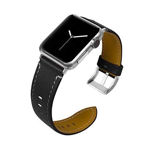 Pulseira Couro Preto LTIMPORTS, compativel com Apple Watch 42mm Series 11/10, 41mm Series 9/8/7, 40mm Series 6/5/4/SE e Apple Watch 38mm Series 3/2/1
