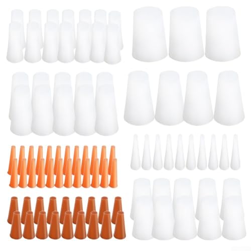 Solaughguy Kit surtido de 100 conos de silicona de alta temperatura para aplicaciones de enmascaramiento, soporta hasta 315.6 °C, ideal para recubrimiento en polvo, pintura, laboratorio y uso en