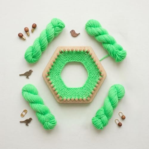 Image of Pack of 6 Green Knitting Yarn Oon Balls for Crochet & DIY Craft Projects | Soft Durable Craft Wool Thread for Knitting, Weaving, Embroidery, Pom Pom & Handmade Decorations