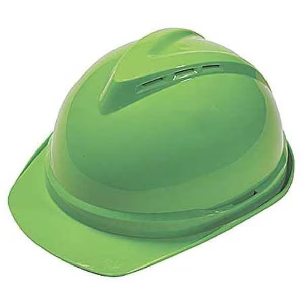 Front Brim Hard Hat, Type 1, Class C, Ratchet (6-Point), Bright Green, Mfr: 10035213-A