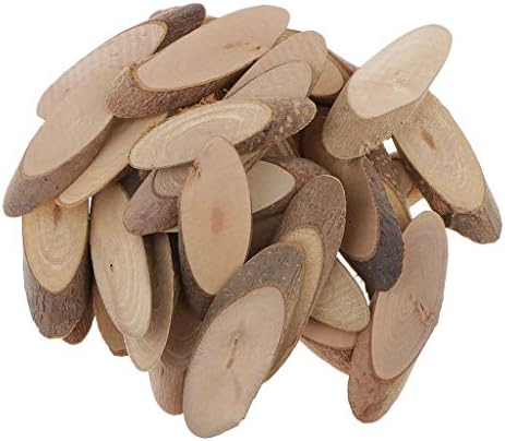 30 Unpainted Oval Blank Wood Slices Log Slices for craft Christmas Rustic Wedding Ornaments - 55-65mm Length; 15-18mm Width