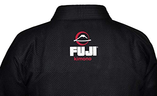 FUJI All-Around Brazilian Style Jiu Jitsu Uniform, Black (White Lettering), Size A2