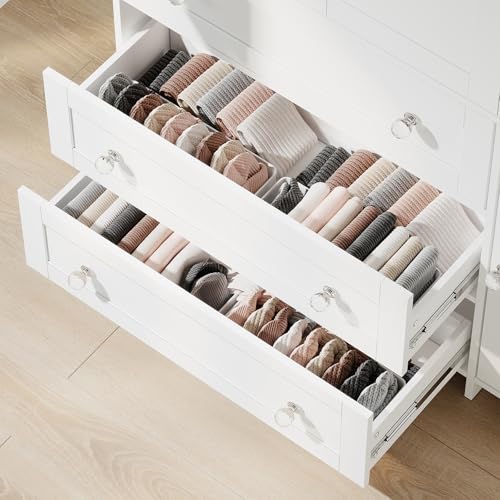 Image of VOWNER Armoire Wardrobe Closet with Drawers and Mirror, 71 inch Clothing Storage Cabinet with Hanging Rod, 4 Doors Wooden Wardrobe Cabinet for Bedroom, Large Capacity Storage