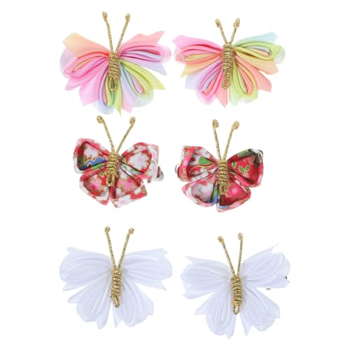 MERRYHAPY 3pairs Handmade Butterfly Hair Clips for Girls Hair Accessories Lightweight and Comfortable for All-day Wear for Playtime and Everyday Styling