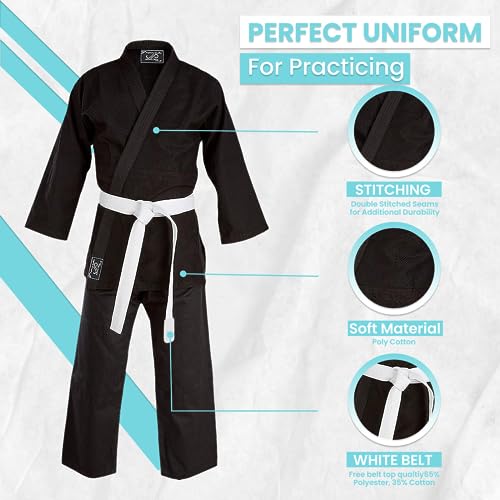 Jp Advance Choice Jp Sports Black Karate Uniform For Kids & Adults Lightweight Student Karate Gi Martial Arts Uniform With Belt thumb #2
