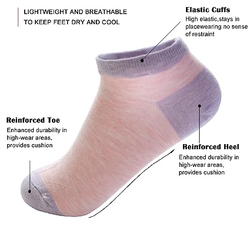 EABERN Women Cotton Ankle Socks Non Slip Low Cut Summer Thin Casual Sock for Running 10 Pairs4