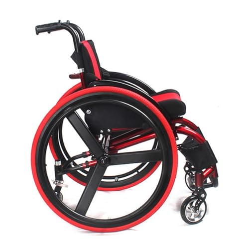 RWRAPS Sports Et Loisirs Fauteuil Roulant Grandes Roues Tout Terrain Léger Pliant Manuel Fauteuil Roulant Portable Absorbeur De Choc Chaise De Transport pour Adulte Handicapé