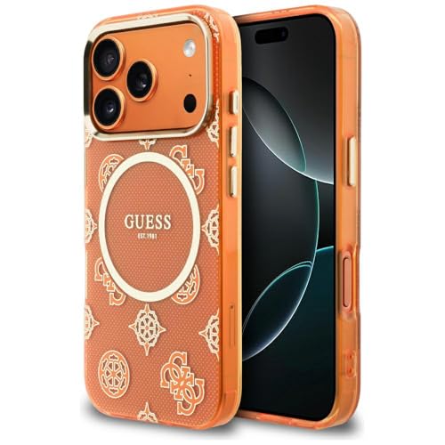 Coque iPhone 17 Pro compatible MagSafe avec protection IML Guess Orange
