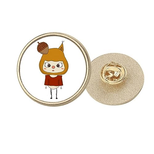 Broche pignon de pin rond en métal doré M ciselée avec une finition brillante