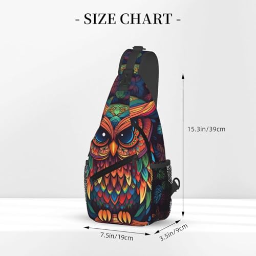 Bolso cruzado unisex con diseño búho patrón miniatura 2
