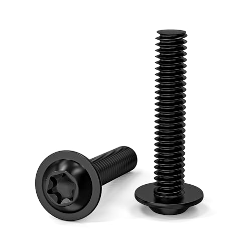 ORTAVA Torx Screws Pack of 20, M8 x 40 Rounded Head Screws with Flange and Hexalobular Socket/Torx Flange Screws ISO 7380-2