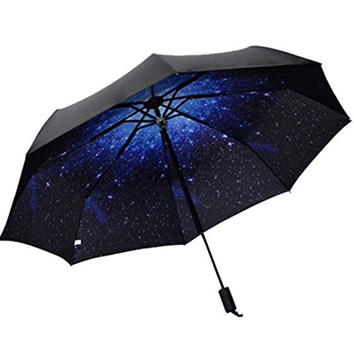 折りたたみ傘 日傘 UVカット 遮光率99% 高強度グラスファイバー8本骨 耐風撥水 晴雨兼用 レディース 旅行 アウトドア用 収納ポーチ付 (星の空)