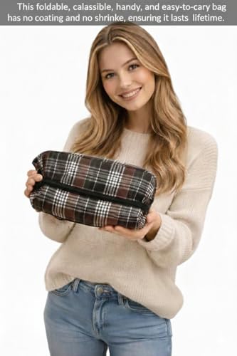 Image of HOUSE FOX Jumbo XXXL Cotton 142 Litre Underbed Storage Bag for Double Blanket | Quilt | Clothes | Traveling Storage Bag Heavy Zipper & Strong Handle MultiPurpose Size -70x60x34 Cm (Black Brown, 2 Pcs)