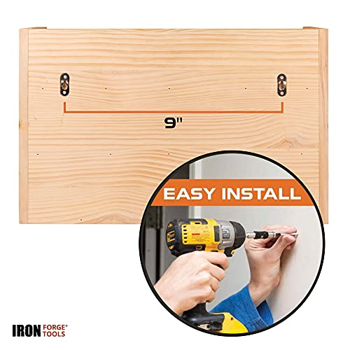 Power Tool Organizer for Garage - Fully Assembled Wood Tool Chest and 4 Drill Charging Station - Power Strip Included - Great Workshop Organization and Storage Gift for Men