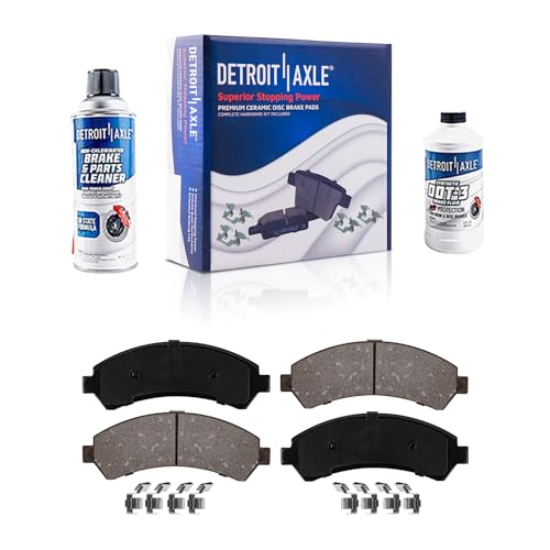 Image of Detroit Axle - 4WD Front Ceramic Brake Pads Replacement for Chevy S10 Blazer GMC Jimmy Sonoma Bravada Hombre - 4pc Set