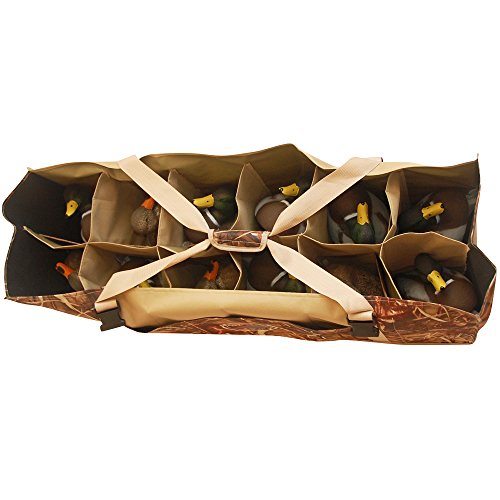 DecoyPro 12 Slot Duck Decoy Bag - Padded & Adjustable Shoulder Strap – Water & Dirt Drain System – Slotted Decoy Bags to Protect Duck Decoys
