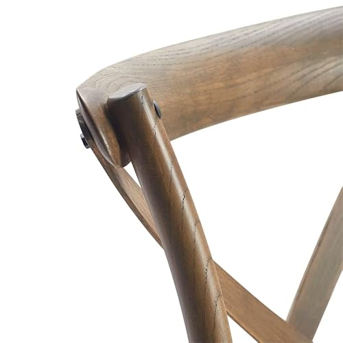 Finch Elmhurst Crossback Chairs, Set Of 2, Cushioned Seat, French Country Farmhouse Distressed Solid Wood Kitchen Dining Furniture, Natural Rattan #TOP5