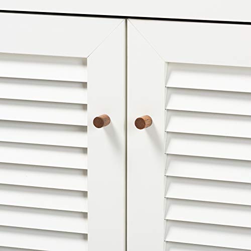 Baxton Studio Shoe Cabinets, White/Walnut #TOP6