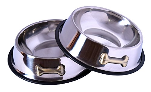 GPET Dog Bowl 32 Oz Stainless Steel Bowls with Anti-Skid Rubber Base for Food or Water Perfect Dish for Dog Puppy Cat… - Image 3
