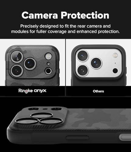 Image of Ringke Onyx Magnetic Compatible with iPhone 17 Pro Max Case Back Cover [Strong Magnet] Military-Grade Protection TPU Shockproof Rugged Bumper Full Protection - Magnetic Camo Black