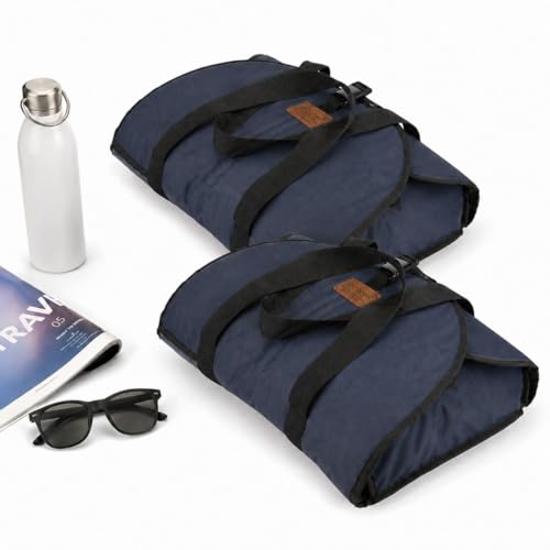 Image of Polyester Istri Bag | Ironed Clothes Storage & Organizer | Travel-Friendly Foldable Bag | Water-Repellent & Washable | Ideal for Home & Travel (Blue) (Pack of 2)