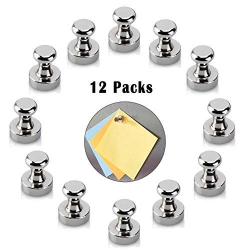 NEEGO Imanes Pizarra Magnetica 12 Piezas Imanes Nevera Imanes de Neodimio para Pizarras Magneticas, Blancas, Mapas, Chinchetas Potentes con Imán en Forma de cono Ø 12x16mm per Pizarra Nevera Magnética
