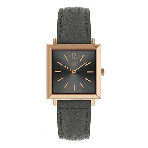 Henry London Reloj Analógico para Unisex Adultos de Cuarzo con Correa en Cuero HL26-QS-0262
