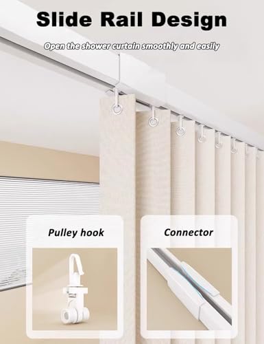 Tringle à rideau de douche extensible sans perçage pour petits espaces - 5