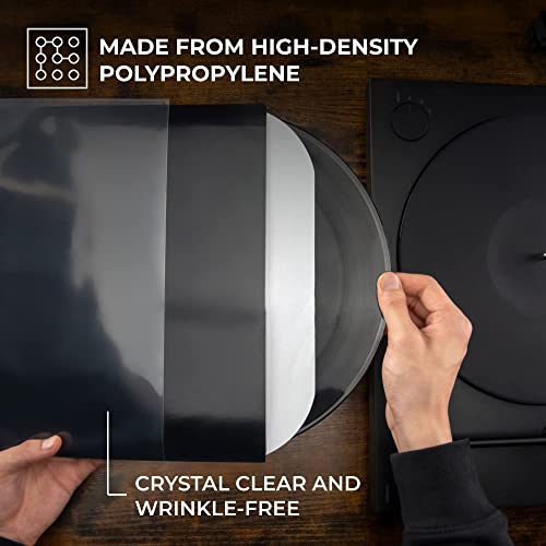 Big Fudge 50X Vinyl Record Outer Sleeves 12" Lp | Durable & Wrinkle-Free | Crystal Clear & Made From High-Density Polypropylene | 3 Mm Thick, 12.75” X 12.75” | Fits Most Gatefolds And Double Lps #TOP1